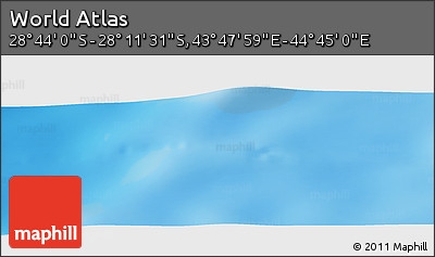 Physical Panoramic Map of the Area around 28° 27' 45" S, 44° 16' 29" E