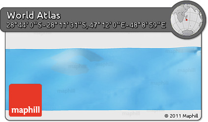 Physical Panoramic Map of the Area around 28° 27' 45" S, 47° 40' 29" E