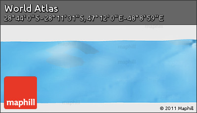 Physical Panoramic Map of the Area around 28° 27' 45" S, 47° 40' 29" E