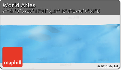 Physical Panoramic Map of the Area around 28° 27' 45" S, 47° 40' 29" E