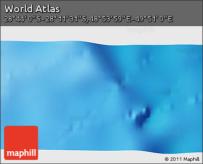Physical 3D Map of the Area around 28° 27' 45" S, 49° 22' 30" E