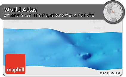 Physical Panoramic Map of the Area around 28° 27' 45" S, 49° 22' 30" E