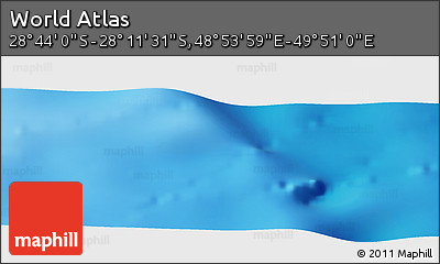 Physical Panoramic Map of the Area around 28° 27' 45" S, 49° 22' 30" E