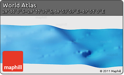 Physical Panoramic Map of the Area around 28° 27' 45" S, 49° 22' 30" E