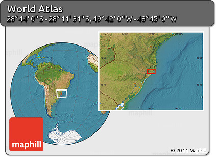 Satellite Location Map of the Area around 28° 27' 45" S, 49° 13' 30" W