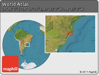 Satellite Location Map of the Area around 28° 27' 45" S, 49° 13' 30" W