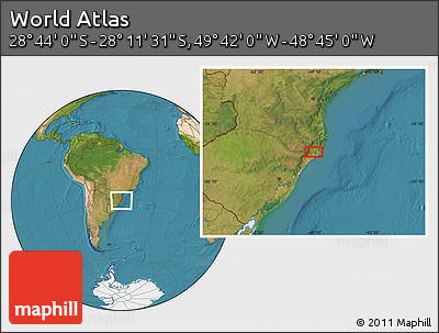 Satellite Location Map of the Area around 28° 27' 45" S, 49° 13' 30" W