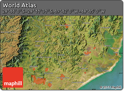 Satellite Map of the Area around 28° 27' 45" S, 49° 13' 30" W