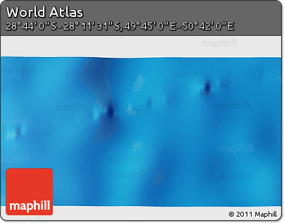 Physical 3D Map of the Area around 28° 27' 45" S, 50° 13' 30" E