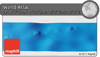 Physical Panoramic Map of the Area around 28° 27' 45" S, 50° 13' 30" E