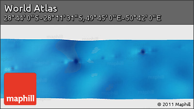 Physical Panoramic Map of the Area around 28° 27' 45" S, 50° 13' 30" E