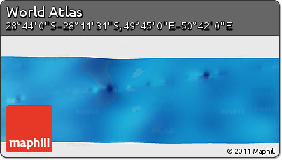 Physical Panoramic Map of the Area around 28° 27' 45" S, 50° 13' 30" E