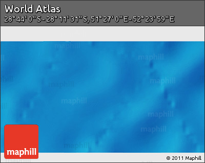 Physical 3D Map of the Area around 28° 27' 45" S, 51° 55' 29" E