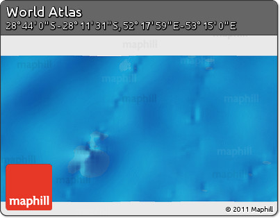 Physical 3D Map of the Area around 28° 27' 45" S, 52° 46' 29" E