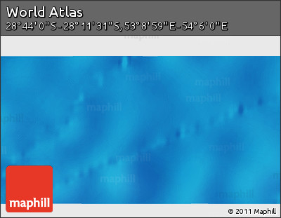 Physical 3D Map of the Area around 28° 27' 45" S, 53° 37' 30" E