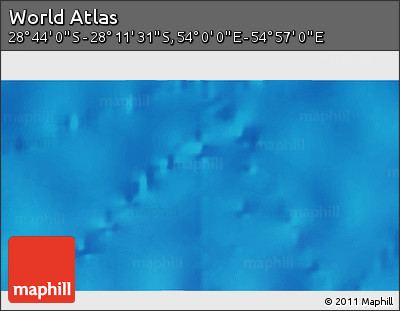 Physical 3D Map of the Area around 28° 27' 45" S, 54° 28' 30" E