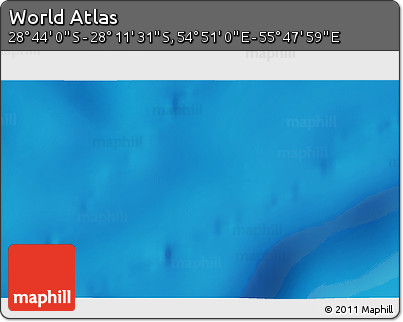 Physical 3D Map of the Area around 28° 27' 45" S, 55° 19' 30" E