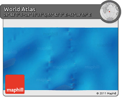 Physical 3D Map of the Area around 28° 27' 45" S, 56° 10' 29" E