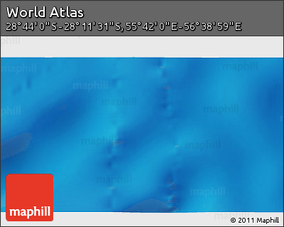 Physical 3D Map of the Area around 28° 27' 45" S, 56° 10' 29" E