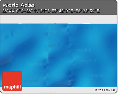 Physical 3D Map of the Area around 28° 27' 45" S, 56° 10' 29" E