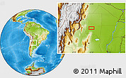 Physical Location Map of the area around 28° 27' 45" S, 63° 40' 30" W