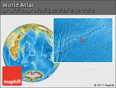 Physical Location Map of the Area around 28° 27' 45" S, 65° 31' 30" E