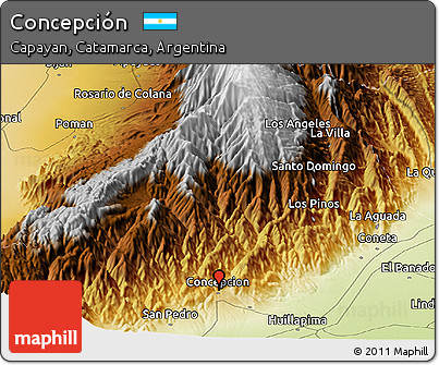 Physical Panoramic Map of Concepción