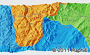 Political 3D Map of the area around 28° 27' 45" S, 69° 37' 30" W