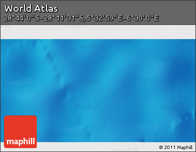 Physical 3D Map of the Area around 28° 27' 45" S, 6° 1' 30" E