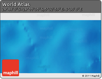 Physical 3D Map of the Area around 28° 27' 45" S, 6° 1' 30" E
