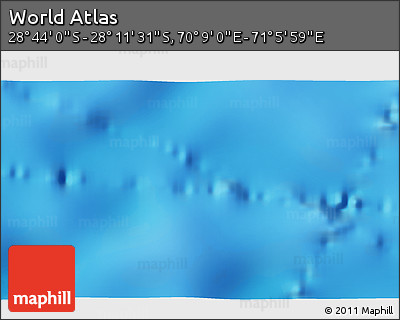 Physical 3D Map of the Area around 28° 27' 45" S, 70° 37' 30" E