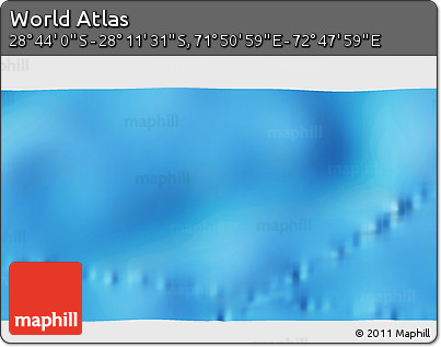 Physical 3D Map of the Area around 28° 27' 45" S, 72° 19' 29" E