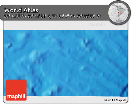 Physical 3D Map of the Area around 28° 27' 45" S, 73° 1' 30" W