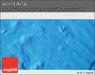 Physical 3D Map of the Area around 28° 27' 45" S, 73° 1' 30" W