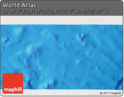 Physical 3D Map of the Area around 28° 27' 45" S, 73° 1' 30" W