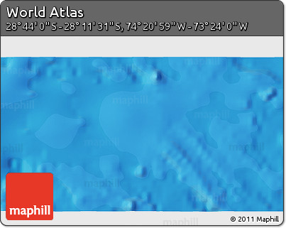 Political 3D Map of the Area around 28° 27' 45" S, 73° 52' 30" W