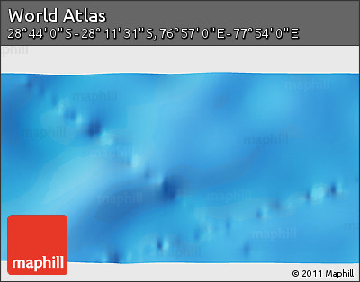 Physical 3D Map of the Area around 28° 27' 45" S, 77° 25' 30" E
