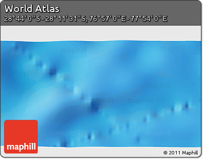 Physical 3D Map of the Area around 28° 27' 45" S, 77° 25' 30" E