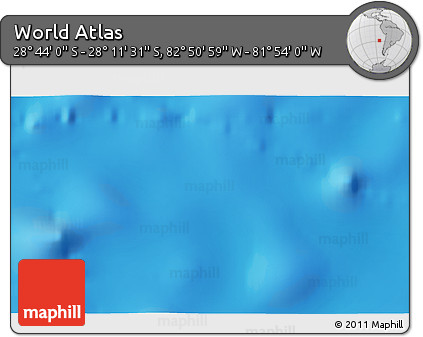 Shaded Relief 3D Map of the Area around 28° 27' 45" S, 82° 22' 30" W