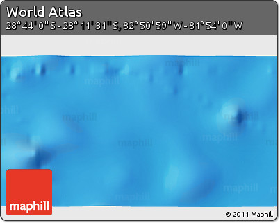 Shaded Relief 3D Map of the Area around 28° 27' 45" S, 82° 22' 30" W
