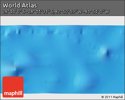 Shaded Relief 3D Map of the Area around 28° 27' 45" S, 82° 22' 30" W
