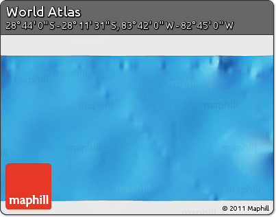 Shaded Relief 3D Map of the Area around 28° 27' 45" S, 83° 13' 29" W