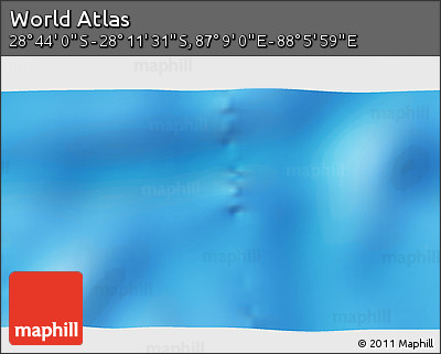 Physical 3D Map of the Area around 28° 27' 45" S, 87° 37' 30" E