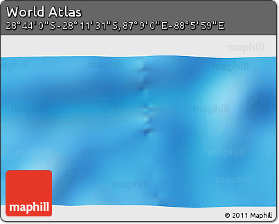 Physical 3D Map of the Area around 28° 27' 45" S, 87° 37' 30" E