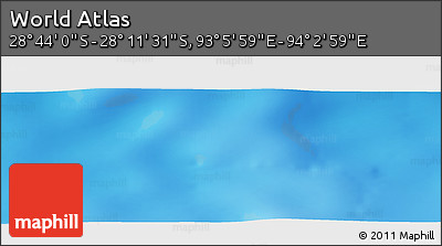 Physical Panoramic Map of the Area around 28° 27' 45" S, 93° 34' 29" E