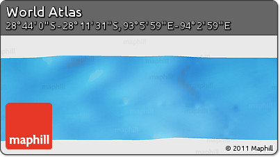 Physical Panoramic Map of the Area around 28° 27' 45" S, 93° 34' 29" E