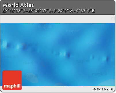 Physical 3D Map of the Area around 28° 56' 46" S, 0° 4' 30" E