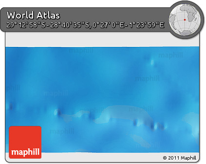 Physical 3D Map of the Area around 28° 56' 46" S, 0° 55' 29" E
