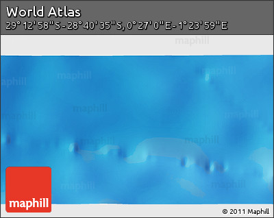 Physical 3D Map of the Area around 28° 56' 46" S, 0° 55' 29" E