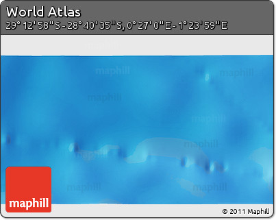 Physical 3D Map of the Area around 28° 56' 46" S, 0° 55' 29" E